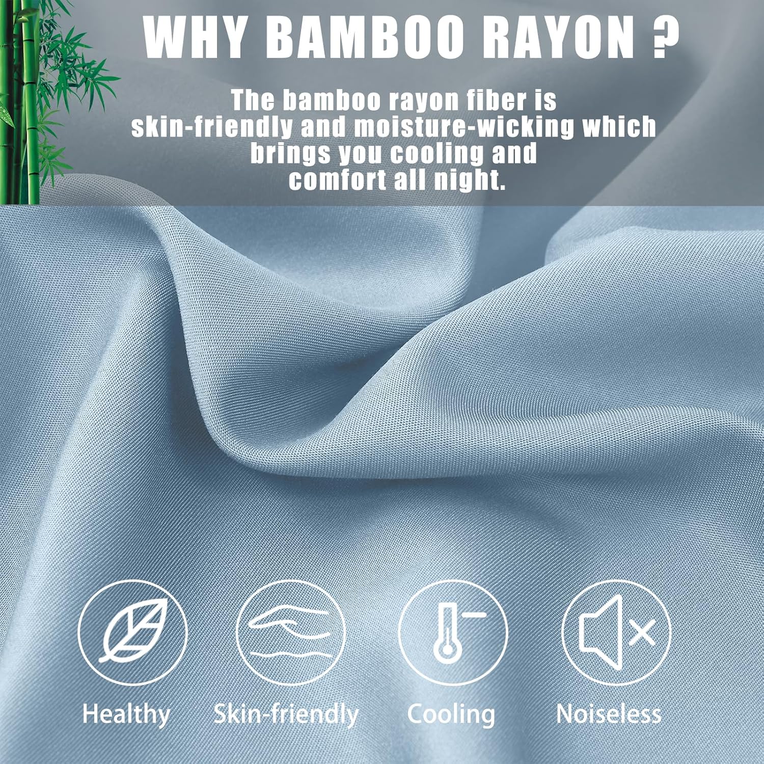Body Cooling Pillow Cases Cover, Bamboo Rayon Body Pillowcases with Zipper Closure, Cool & Breathable Pillow Case for Hot Sleepers and Night Sweats, 20x54 inches, Aqua Blue