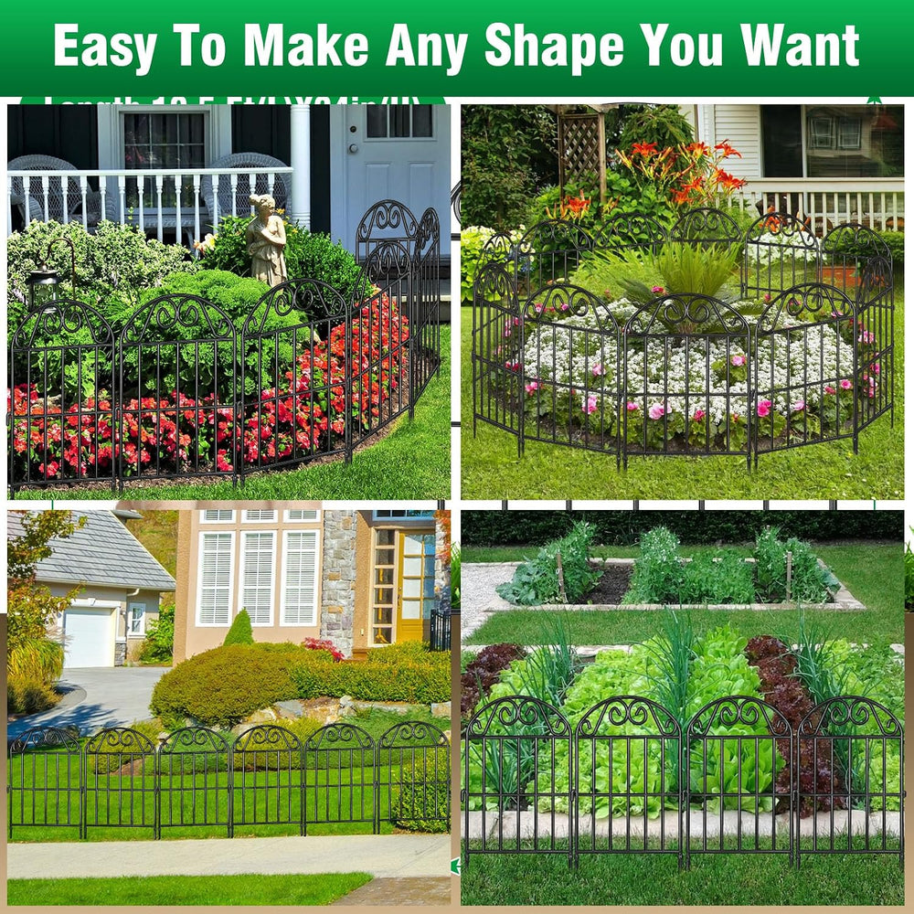 ADAVIN 24in Collapsible Garden Fence Border, 20 Panels Animal Barrier