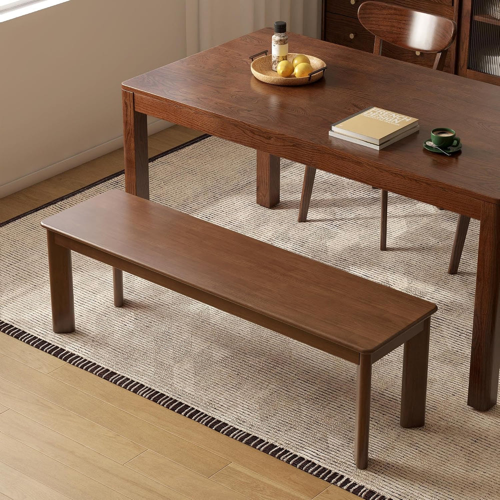YESWOOD 100% Solid Wood Dining Bench for 2-3 People, Wooden Kitchen Bench wit...