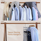 TOPIA HANGER Pants Hangers Space Saving, Swing Arm Pants Organizer for Closet, Non-Slip Foam Padded Organizer Hanger for Multi Slacks, Jeans, Trousers, Skirts, Scarfs (Grey)-2 Pack,CT08G
