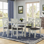 Solid Wood Dining Table, Part of Dining Table Set, Mix and Match Table, Chair Sold Separately for Dining Room, Kitchen, Grey