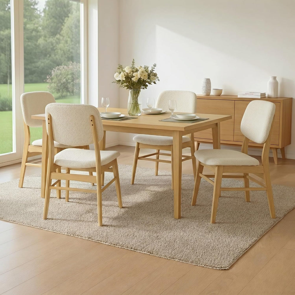 KISLOT Wooden Dining Chairs Set of 4, Upholstered Kitchen Chairs, Original | ...