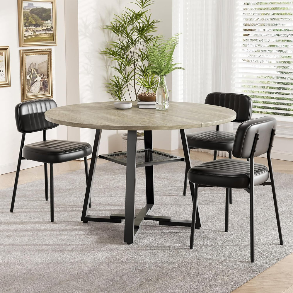 Round Dining Table for 4-6 People,47 Inch Dining Room Table,Modern Circle Kit...