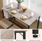 Yaheetech 3 Piece Dining Table Set, 47.5" Industrial Pub Table Set, Counter Height Kitchen Table with Bar Stools Set of 2, for Small Space, Apartment