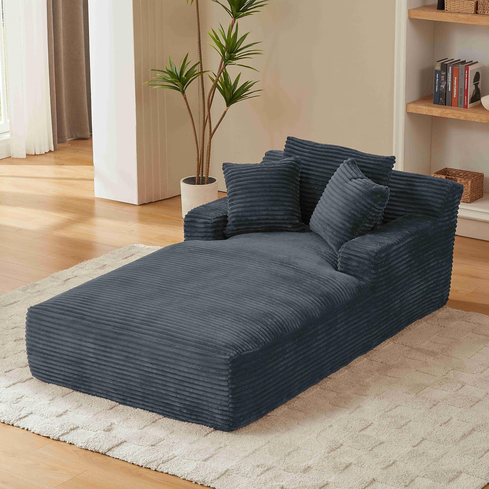 Tmsan Oversized Chaise Lounge Chair Indoor, 78.7" Extra Deep Floor Cordu...