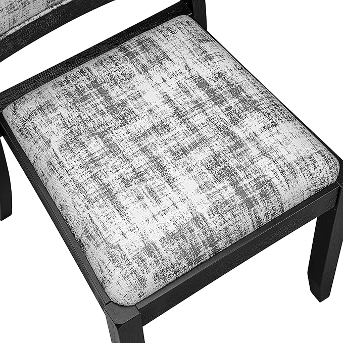 X12X2-006-30 - 13-piece Dining Room Table Set a Rectangular Kitchen Table and 12 Wire Brushed Black Polyester Fabric Stackable Chair, 39x120 Inch, Wire Brushed Black