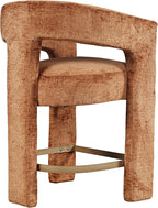 Jofran Upholstered Counter Stool with Arms – Versatile Barstools – Stylish Seating for Kitchen Dining Room or Home Bar, Rust, Single Stool