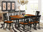 East West Furniture DOPL9-BCH-W 9 Piece Dining Room Table Set Includes a Rectangle Wooden Table with Butterfly Leaf and 8 Kitchen Dining Chairs, 42x78 Inch, Black & Cherry