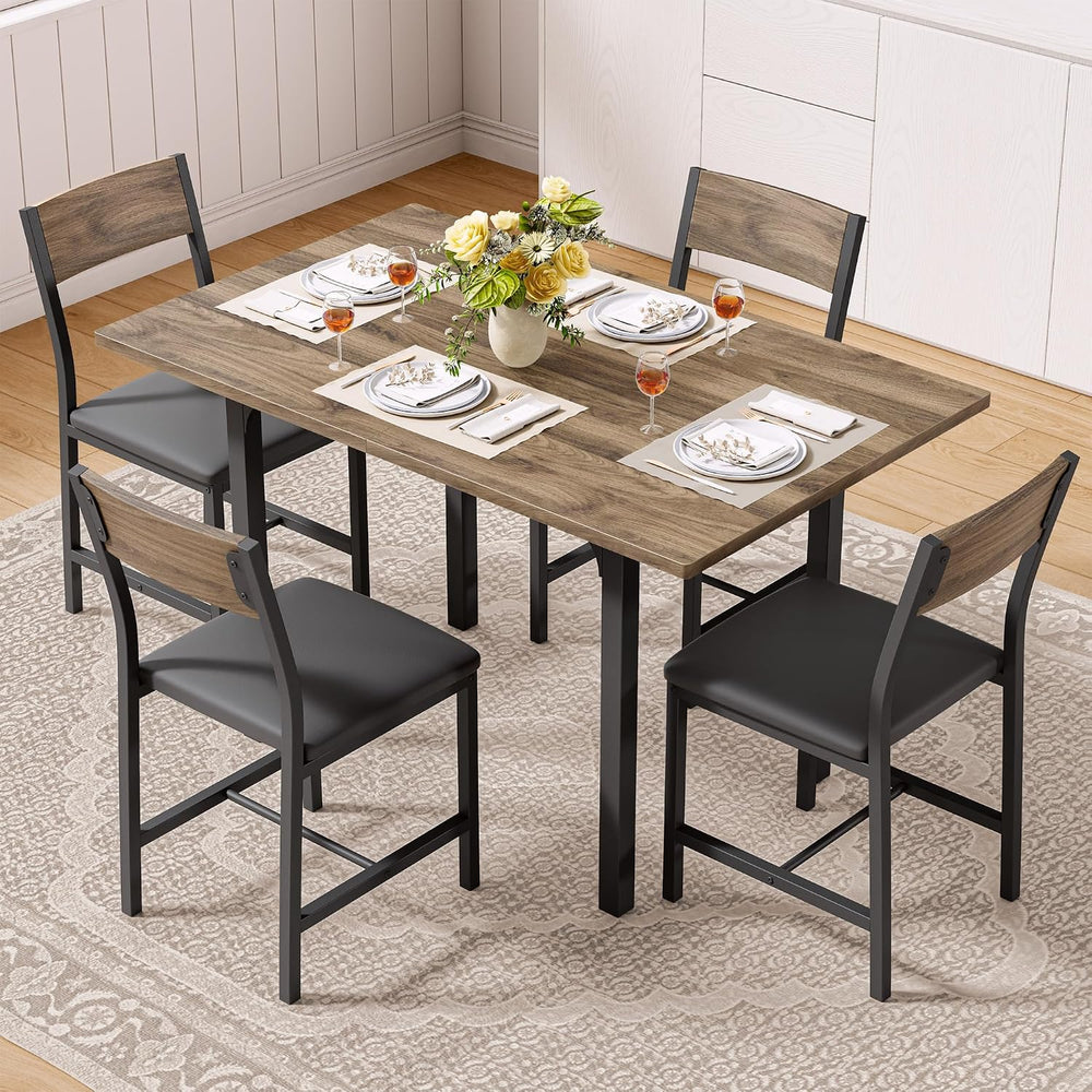 IRONCK Dining Table Set for 4, Extendable Kitchen Table Chairs Set of 4 | Din...