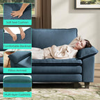 LINSY HOME Modular Sectional Sofa - 123 Inch Oversized Corduroy Cloud Couch with Movable Ottoman Soft Modern Comfy Sofa Set for Living Room Apartment Office, Blue