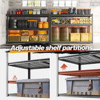 REIBII Garage Shelving 3500LBS, 6 Tier Storage Shelves, Adjustable Heavy Duty Shelving Unit, Metal Shelf for Warehouse, Basement, Pantry, Factory, 55" W x 26" D x 84" H, Black
