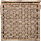 Kouboo Tall Rattan Storage Basket with Handles and Lid Wicker Trunk for Bedroom, Bathroom or any Room Natural Coastal Beach Style Decor 24 in. H x 24 in. W x 16 in. D - from