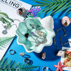 OSOPOLA Ceramic Shell Jewelry Tray Ocean Ring Holder Dish Key Tray | OSOPOLA OceanThemed Shell Tray For Rings Keys Decorative Plate For Women Christmas Birthday Gift HE02SL