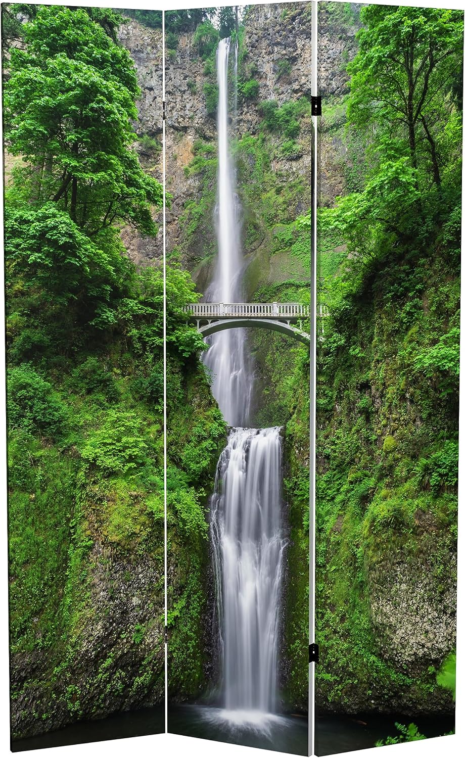 Red Lantern 6 ft. Tall Double Sided Mountaintop Waterfall Canvas Room Divider...