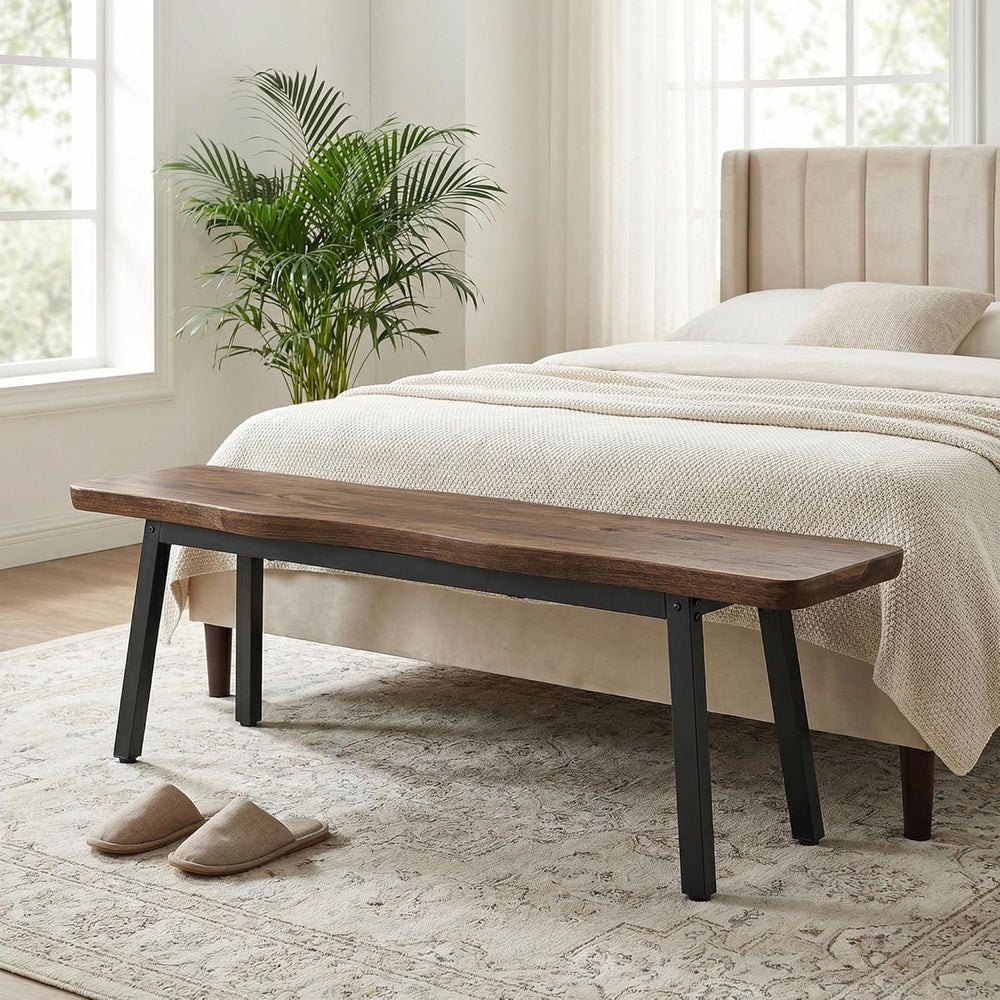FUQARHY 59” Dining Bench Pair of 2 for 6-8 Person, Farmhouse Long Kitchen Tab...