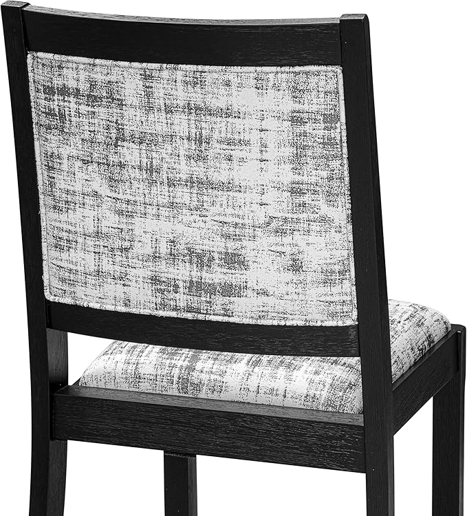 X02X2-206-30 5-pc Dining Room Table Set a Rectangular Kitchen Table and 2 Benches and 2 Wire Brushed Black Polyester Stackable Chairs, 39x120 Inch, Wire Brushed Black