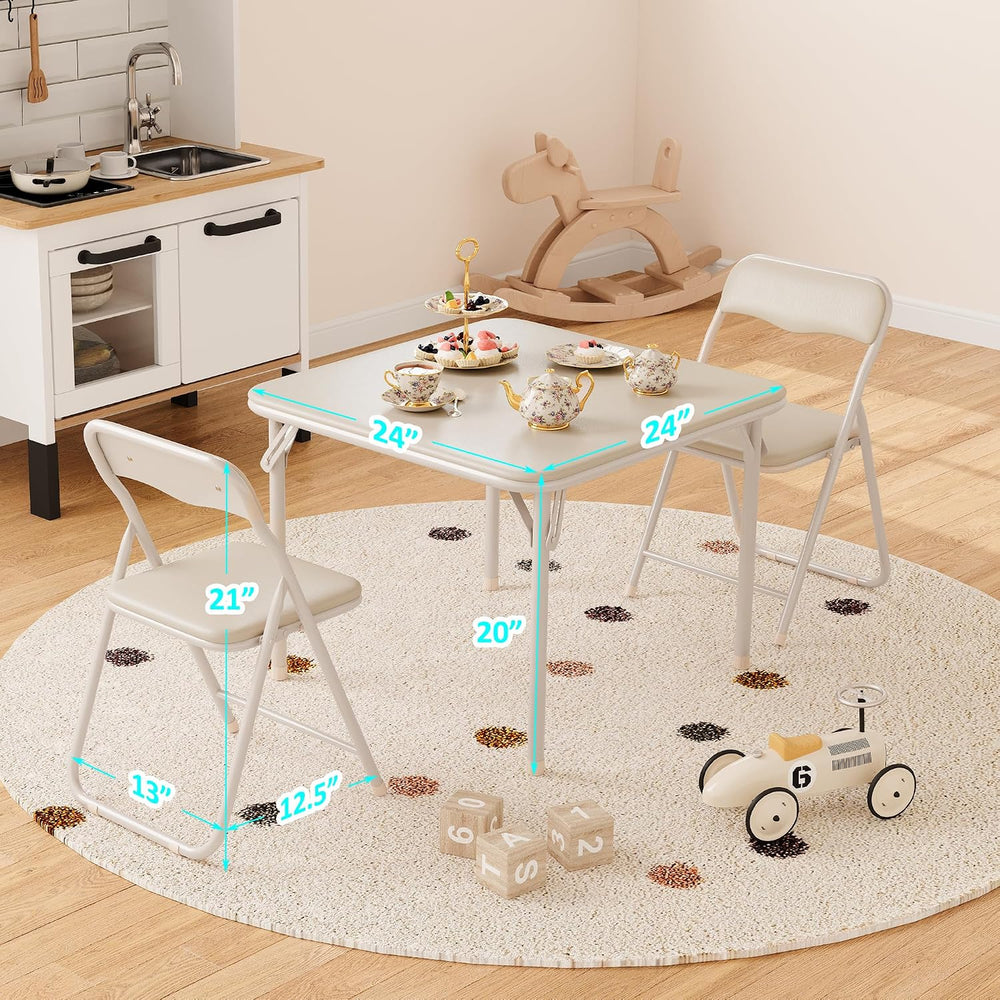 GAOMON Boys and Girls Folding Table and Chairs Set of 3, Portable Table and C...