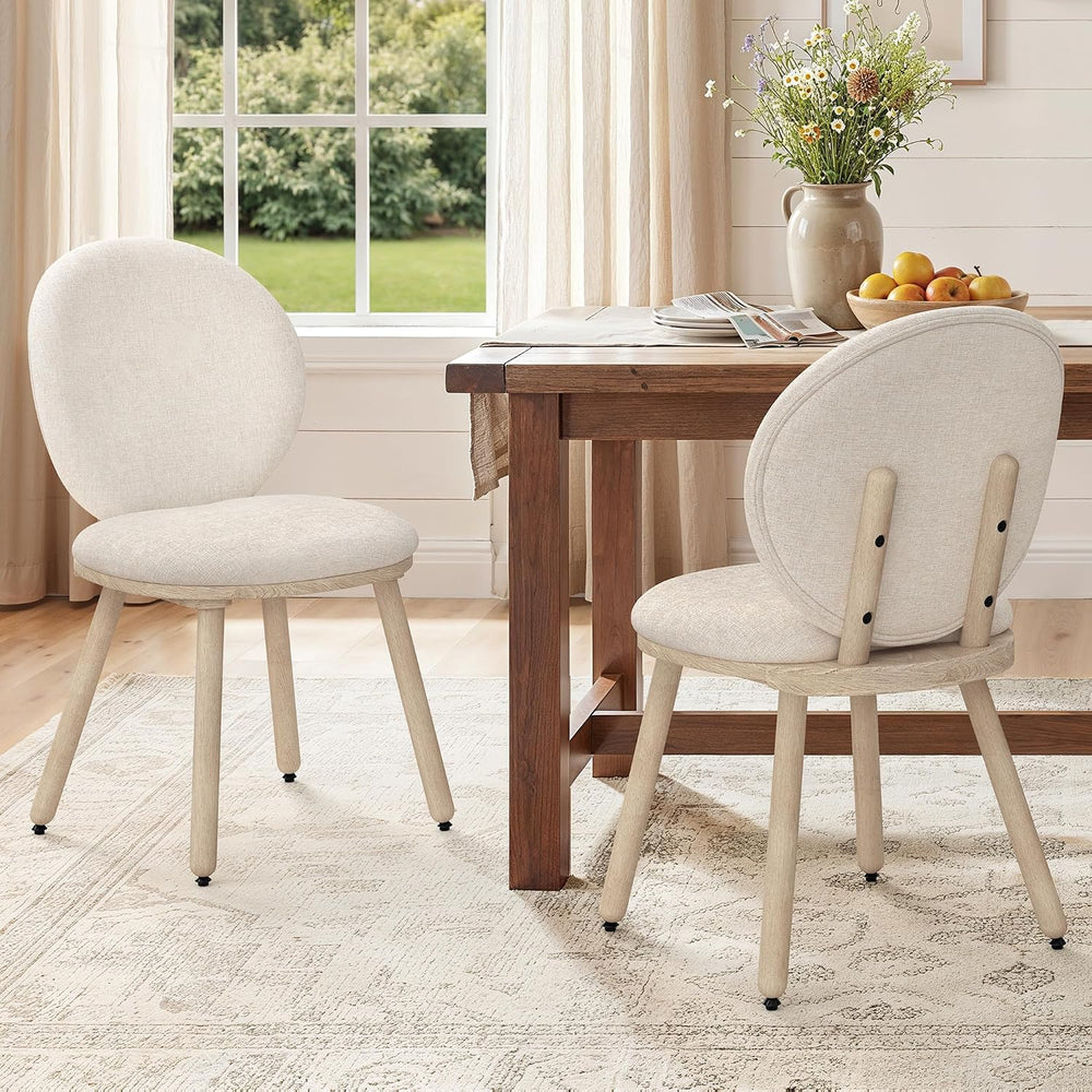LUE BONA Dining Chairs Set of 4, Upholstered Fabric Kitchen Chairs with Dual-...