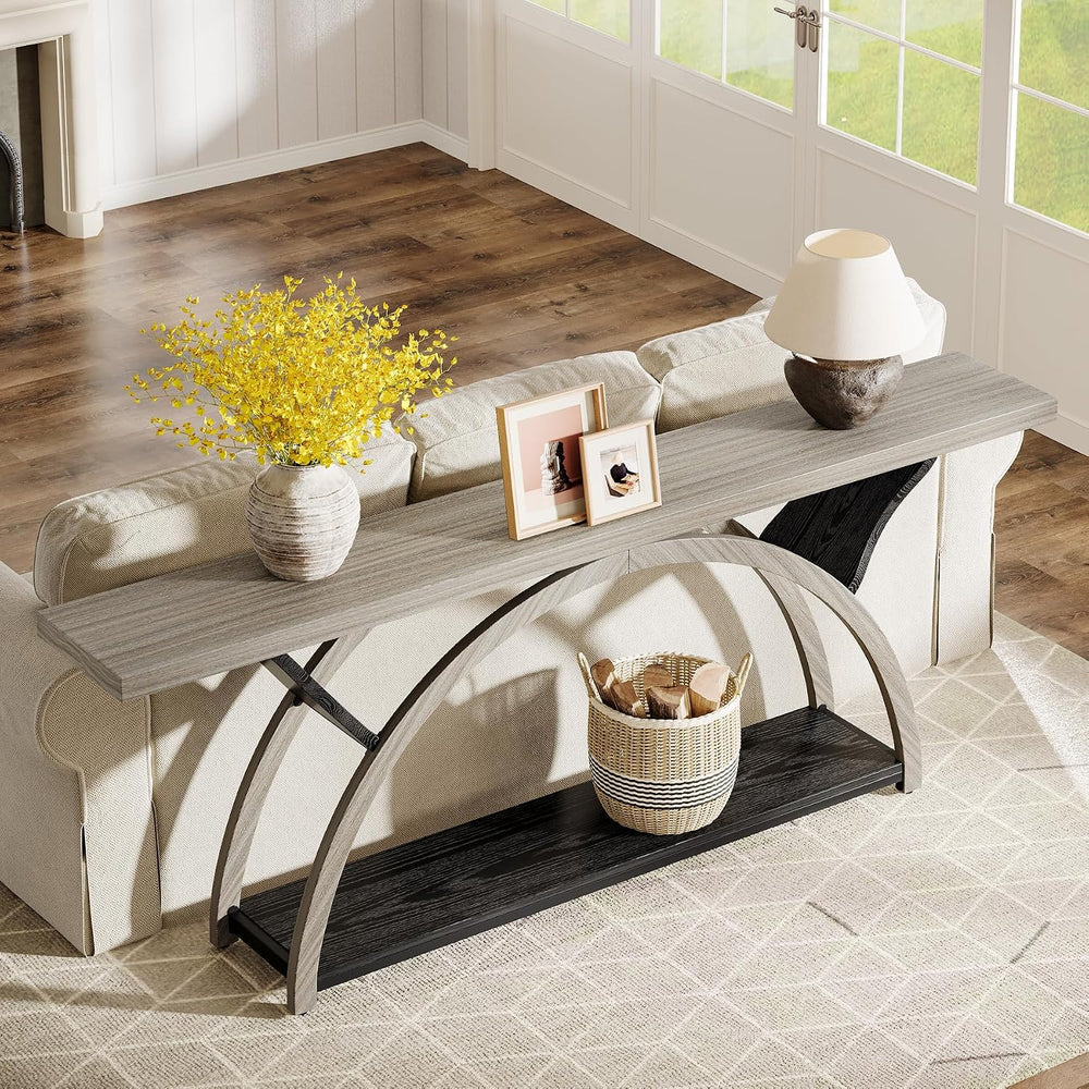 Tribesigns 70.87" Console Table, Industrial Sofa Table Behind Couch with...