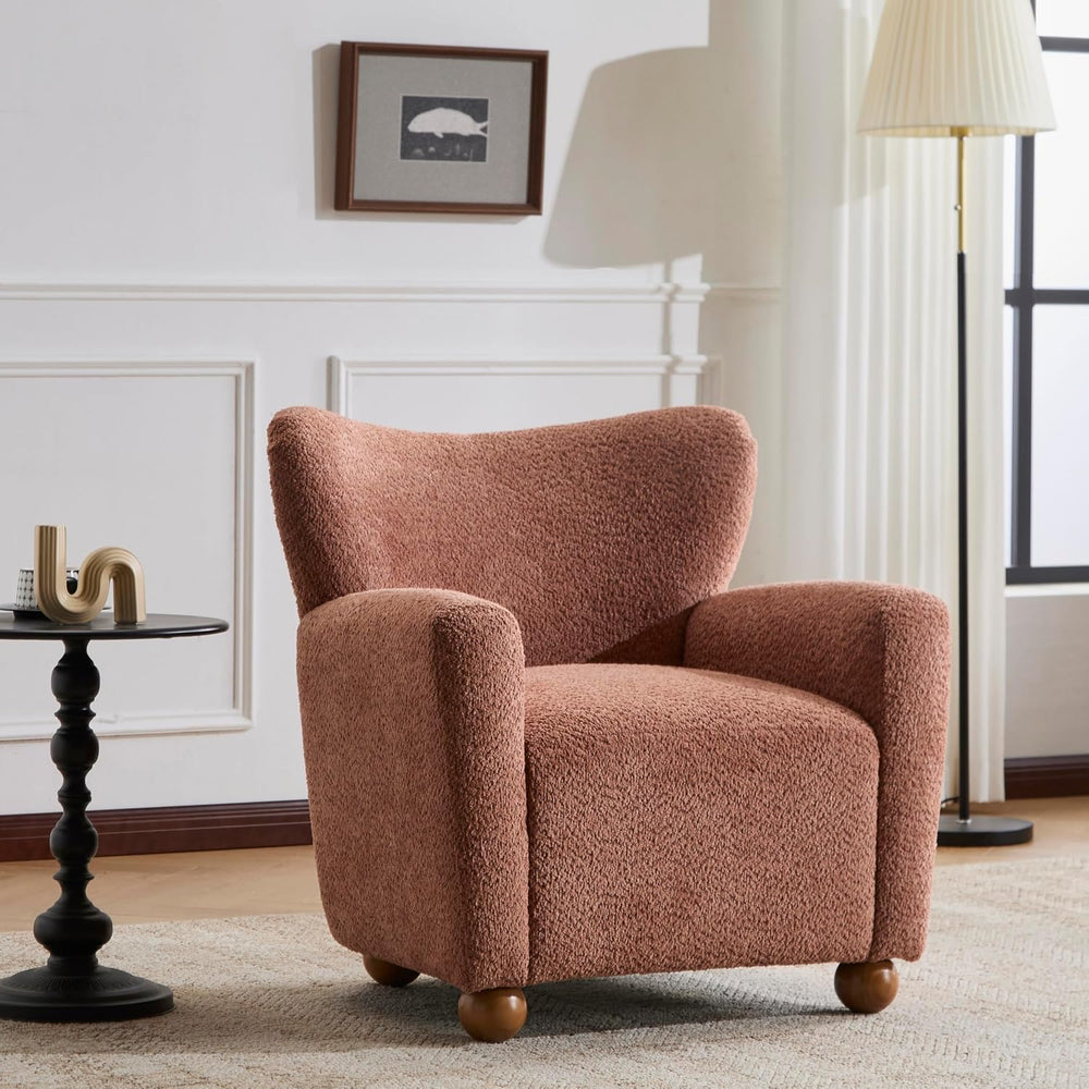 Christopher Knight Home Lindy Wingback Accent Chair, Upholstered Armchair wit...