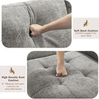Hanherry Couch for Living Room, Modern Comfy Sofa with Medium Firm Seat Cushion, Removable Cover,Wide Armrest,USB/Type-C Port,Chenille Fabric Couches for Small Space,Apartment (Gray, 89 inch)