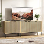 TV Stand for 80" TV, Mid Century Modern 78.7'' Television Stand, Entertainment Center with Storage and Adjustable Shelves, Media Console TV Cabinet for Living Room