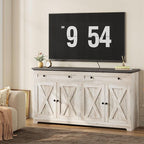 IRONCK Buffet Cabinet with Storage, Sideboard Storage Cabinet, Kitchen Cabinet with Drawers and Doors, Charcoal Grey and Beige Maple