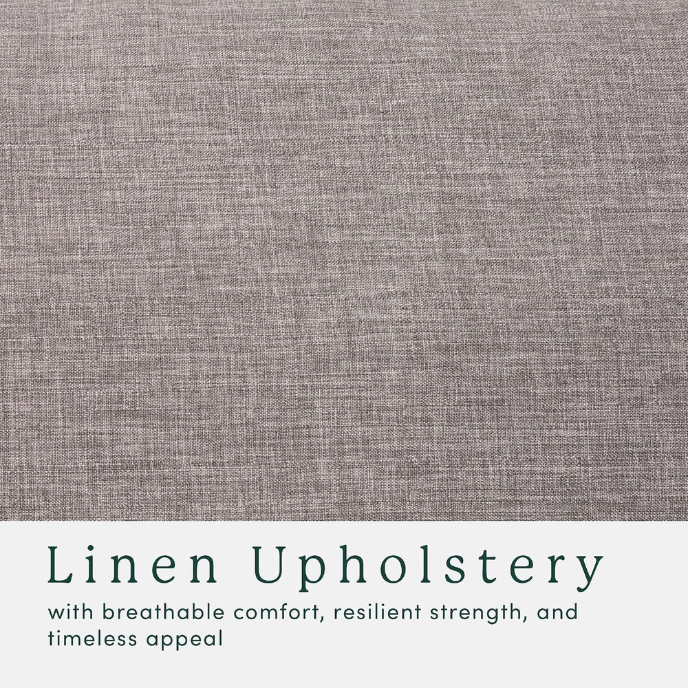 Walker Edison Nash Modern Farmhouse Large Oversized Linen Ottoman, Dark Grey