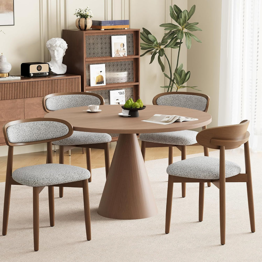 Dining Chairs Set of 4, Upholstered Farmhouse Dining Room Chairs with Soild W...