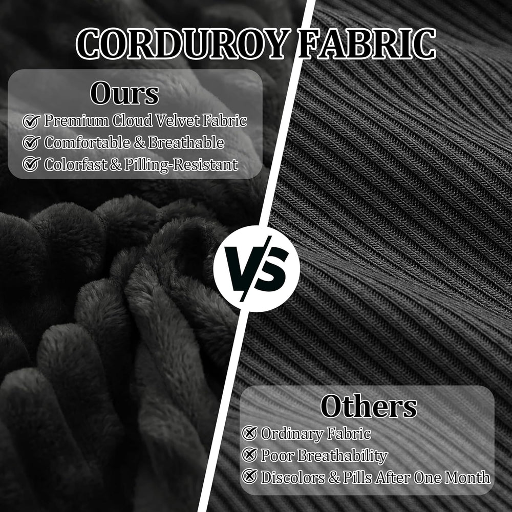 Ottoman, Modern Corduroy Cloud Foot Rest Foam Support, Oversized Modular Sect...