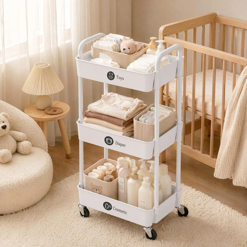 Laiensia 3-Tier Rolling Cart with Wheels,Multifunction Utility Storage Carts,...