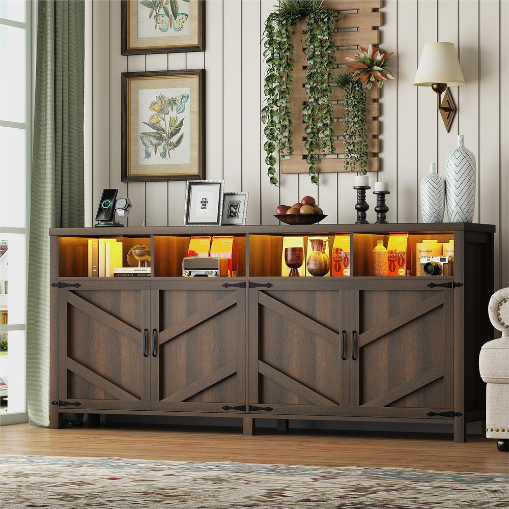 knoworld Buffet Sideboard with Storage Farmhouse with 4 Doors, 55'' L...
