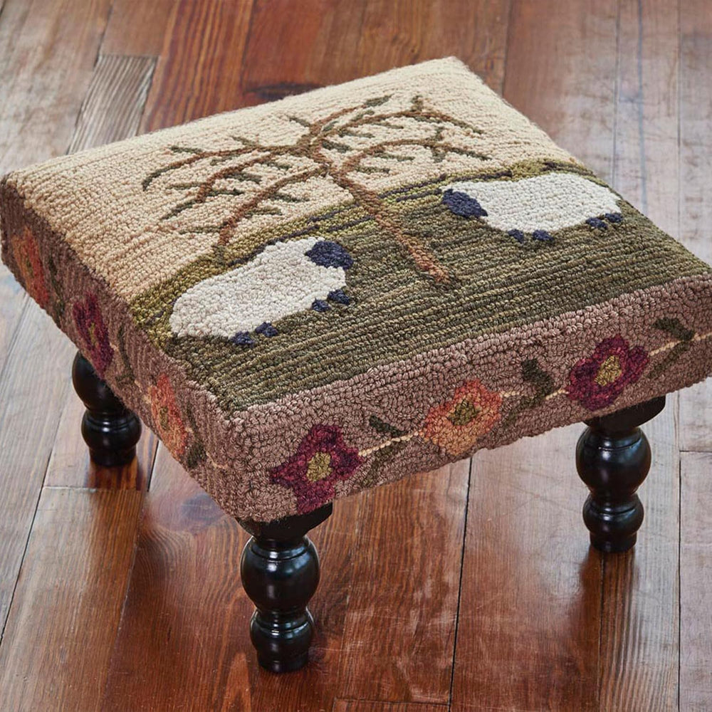 Park Designs Willow And Sheep Hooked Stool