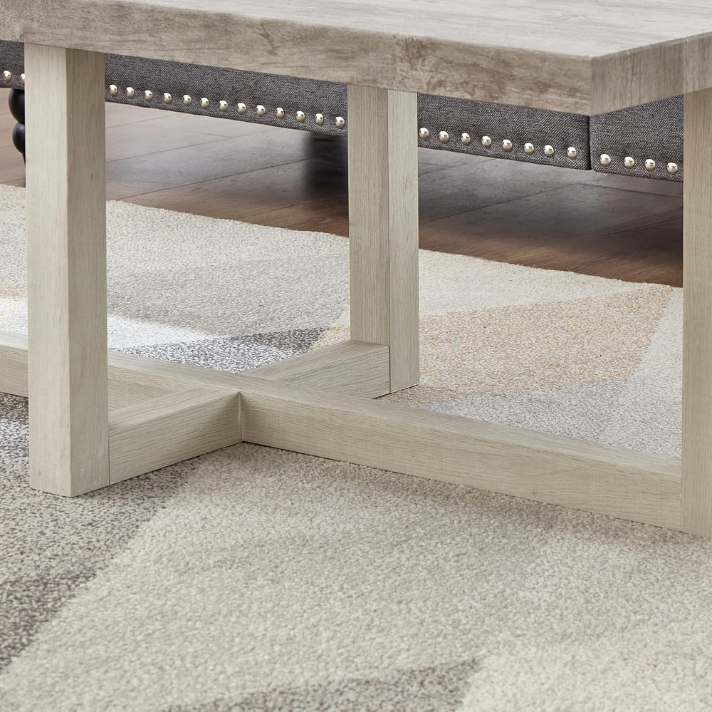 Roundhill Furniture Luno 3-Piece Coffee Table Set, Coffee Table and Two End T...
