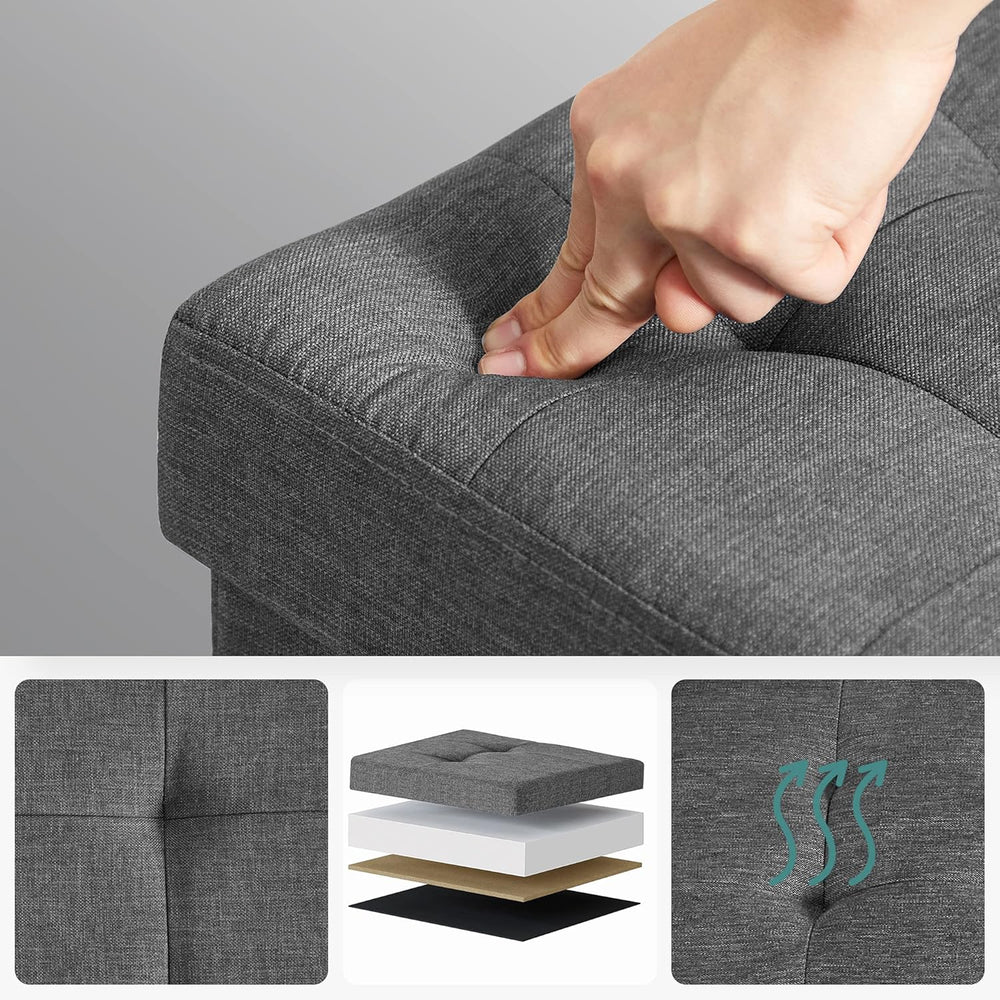 SONGMICS MAZIE Collection - 30 Inches Storage Ottoman, Foldable Storage Bench...