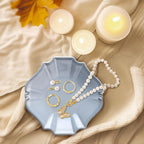 Ceramic Jewelry Dish, Decorative Tray for Rings Earrings Necklaces Bracelet Watch Keys, 4.50" Trinket Tray as Gifts for Women (Antique Court)