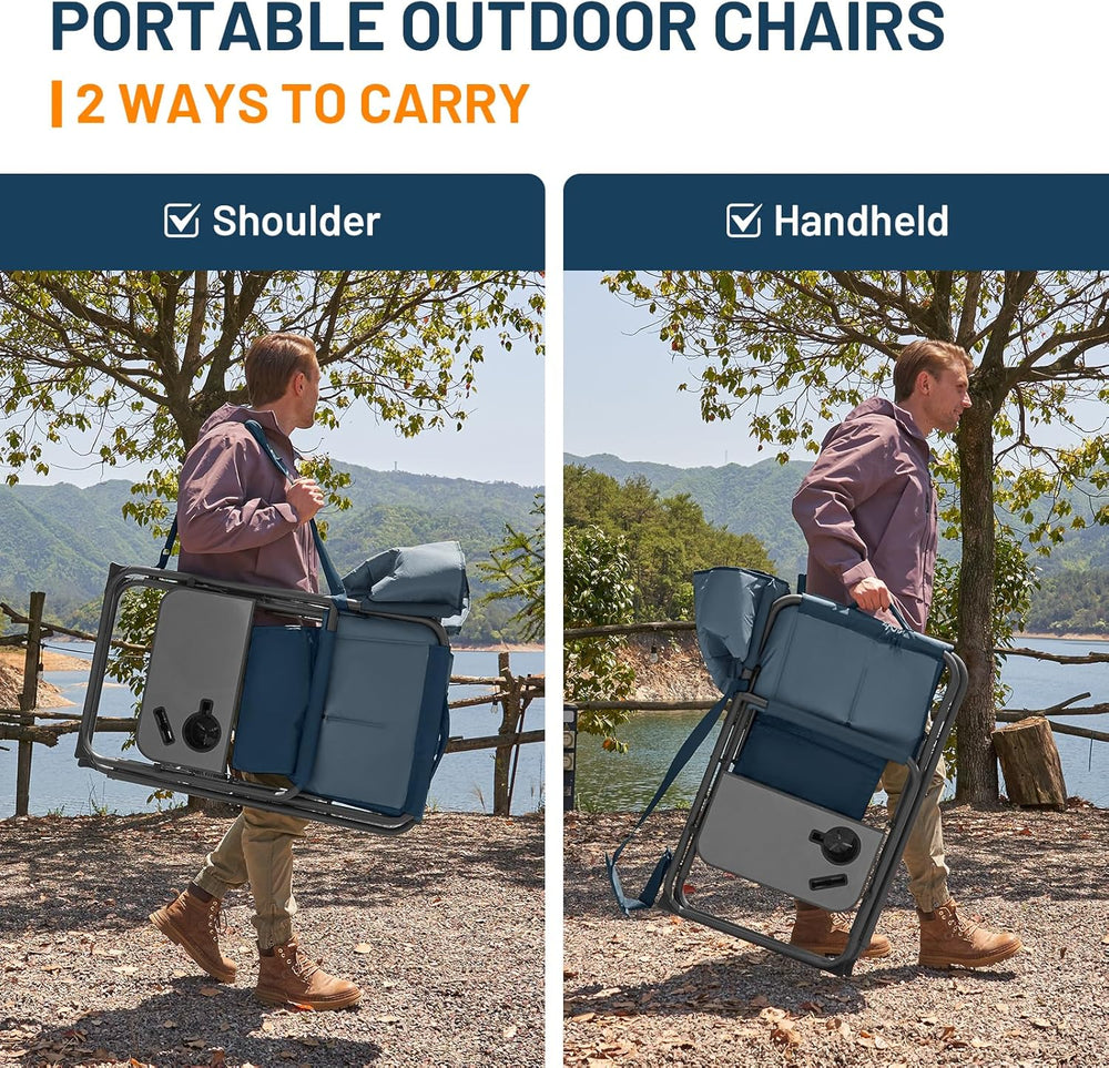TIMBER RIDGE XXL Director’s Chair – Heavy Duty Folding Chair with Side Table,...