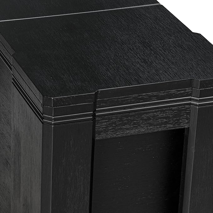 X02SI-206-48 - 5-pc Modern Dining Room Table Set a Rectangular Kitchen Table and 2 wooden Benches and 2 coffee Linen Fabric Dining Chair, 39x120 Inch, Wire Brushed Black