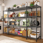REIBII 78.4''W Garage Shelving Wire Shelving Unit Load 1500LBS,4 Tier Metal Shelving with Adjustable Metal Shelf Storage Shelves for Pantry Shelves Commercial Shelf Kitchen Garage 11.8''Dx59''H