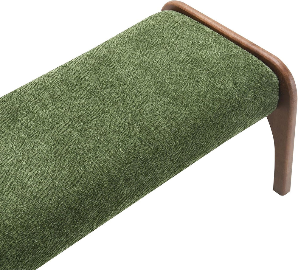 KEIKI 50.25" Upholstered Bed End Bench, Chenille Entryway Bench, Modern ...