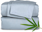 King Sheets by Pure Bamboo, Genuine 100% Organic Viscose Derived from Bamboo Bed Sheet Set, Luxuriously Soft & Cooling, Double Stitching, Lifetime Quality Promise (King, Sterling Blue)