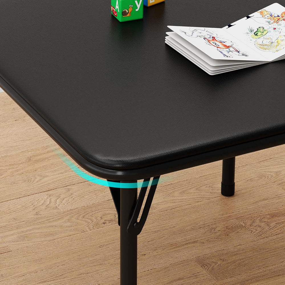 IDEALHOUSE Boys and Girls Folding Table and Chairs Set of 3, Portable Table a...