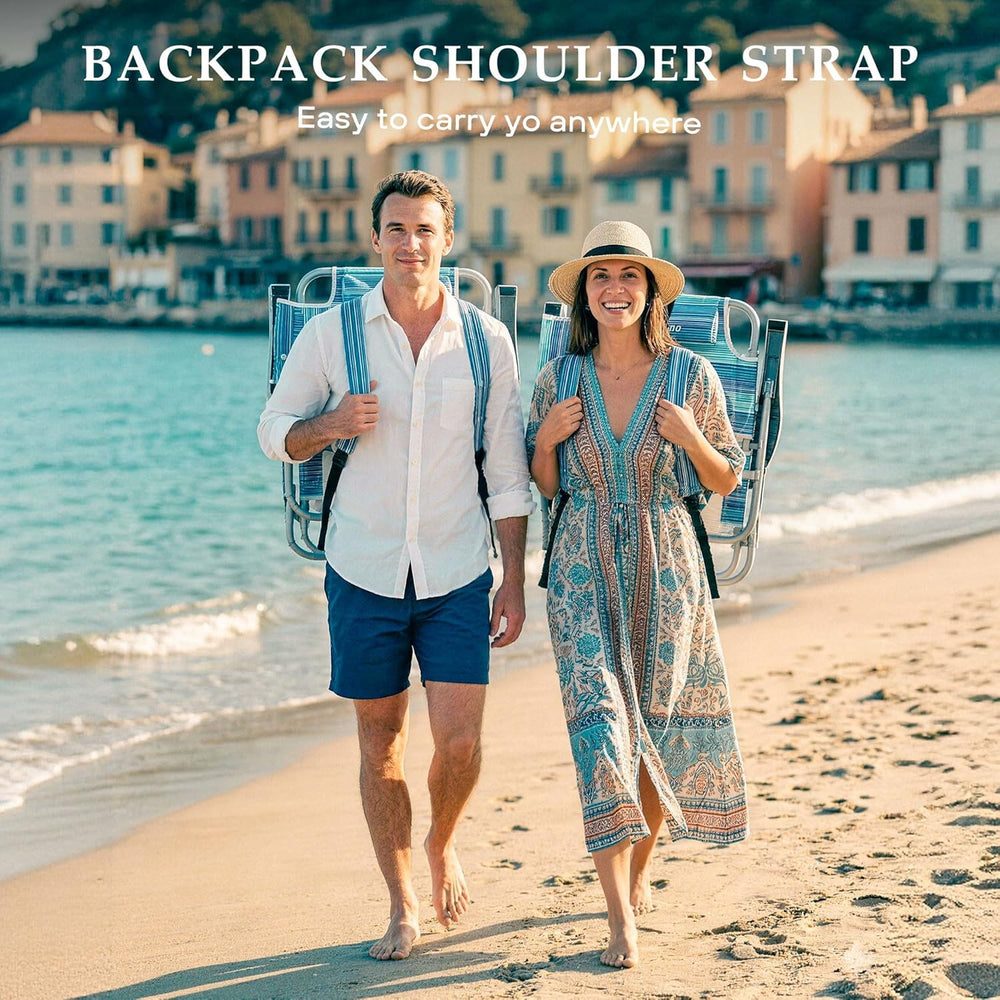 Beach Chairs for Adults, Portable Folding Backpack Beach Chair Heavy Duty 5-P...