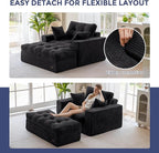MAXYOYO Sectional Sofa Couch and Chaise Lounge, L Shaped Modern Cloud Couch with Ottoman, Comfy Sofa with Layered Cushion, Tufted Upholstered Sleeper Chair for Living Room, No Assembly Required