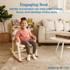 ECR4Kids Bentwood Rocking Chair with Armrests and Cushion, Natural | Durable birch, GREENGUARD Gold Certified, 2-5 years, 74 lb capacity, Montessori seating, plush sherpa cushion, classroom/home