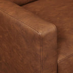 Yaheetech Faux Leather Recliner Sofa Mid-Century Modern Single Reclining Chair Adjustable Back & Footrest Tufted Upholstered Sofa with Pocket Spring Living Room Bedroom Home Theater Brown