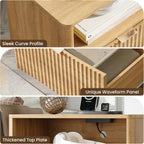 Night Stand with Charging Station, Modern Bedside Table with Drawer & Open Shelf Storage, Small Space Sidetable for Bedroom, Natural Oak