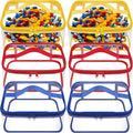 6 Packs Clear Toy Storage Bags- 9.4 x 6.7 x 4.3 Inch Transparent PVC Toy Organizing Bags with Zipper- Waterproof Toy Storage Organizer Pouch for Building Blocks, Small Toys (Red, Blue, Yellow)