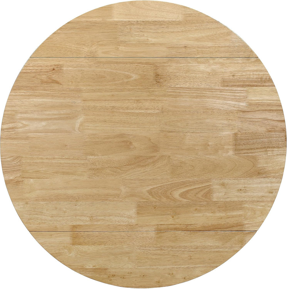 Coaster Home Furnishings 3-Piece Round Wood Dining Room Set Drop Leaf Extensi...
