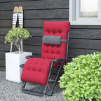 Outsunny Zero Gravity Chair, Reclining Lounge Chair with Cushion,Red | Padded, Folding, Infinity, Side Tray, Indoor Outdoor, Supports up to 264 lbs